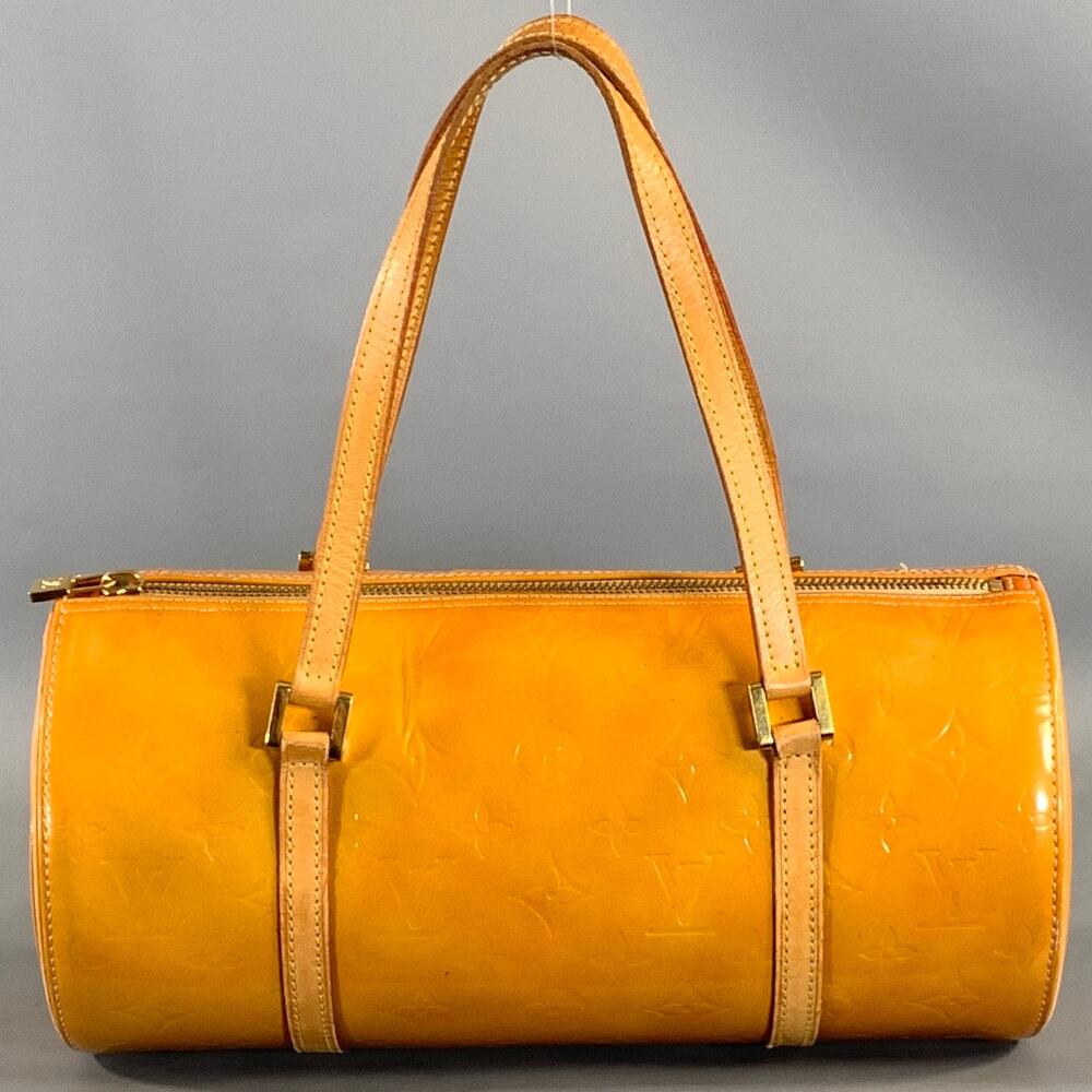 LOUIS VUITTON Yellow Tan TH1928 Monogram Patent Leather Handbag